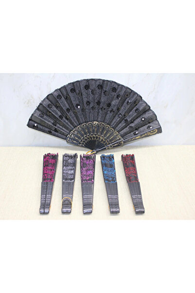 Epilons Пластмасов вентилатор с черни мъниста