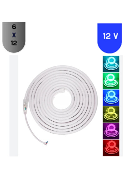 POWERR LED AYDINLATMA 12 Volt 6x12 mm Esnek Neon Led RGB 5 metre
