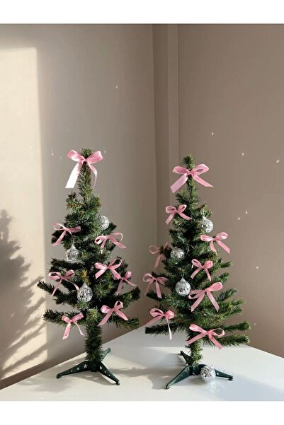 MARİANO VENANZİO 10'lu kurdele fiyonk çam ağacı süsü, yılbaşı dekoratif fiyonk