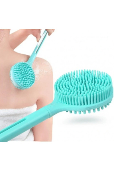 Epilons فرشاة حمام بمقبض طويل من السيليكون مزدوجة الجوانب Azrlya-KR-RS34