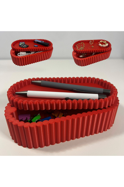 DECORADI Red office box with magnetic lid, 3D PLA biodegradable