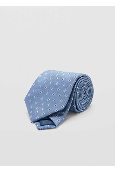 MANGO Man Geometrik desenli ipek kravat