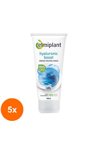 ELMIPLANT Set of 5 x Hand Cream with Hyaluronic Acid, 100 ml