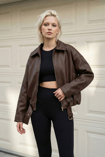 Delpino Oversize Women's Leather Jacket