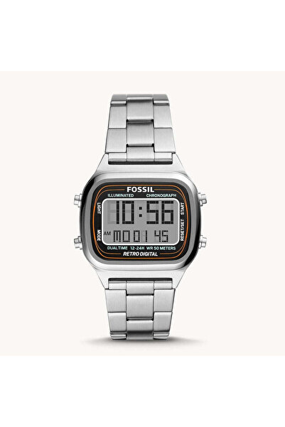 Fossil Retro Digital Stainless Steel Men's Watch FS5844
