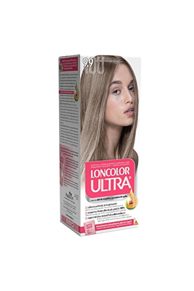 Loncolor Ultra Set 2 x Vopsea de Par Permanenta 9.9 Blond Cenusiu Inchis, 100 ml