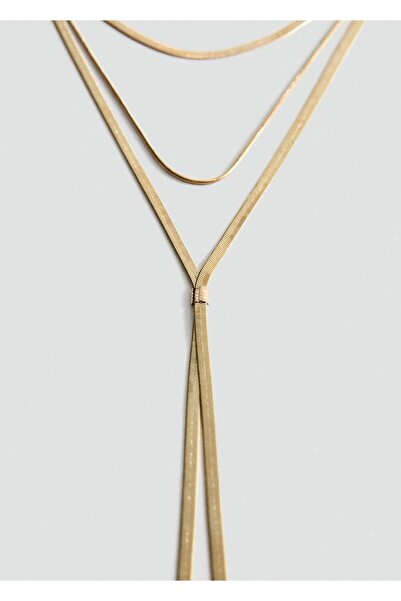 MANGO Woman Üçlü uzun kolye