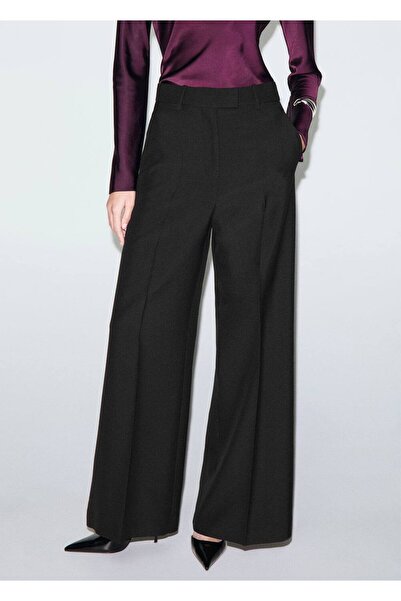 MANGO Woman Wool Blended Fabric Pants