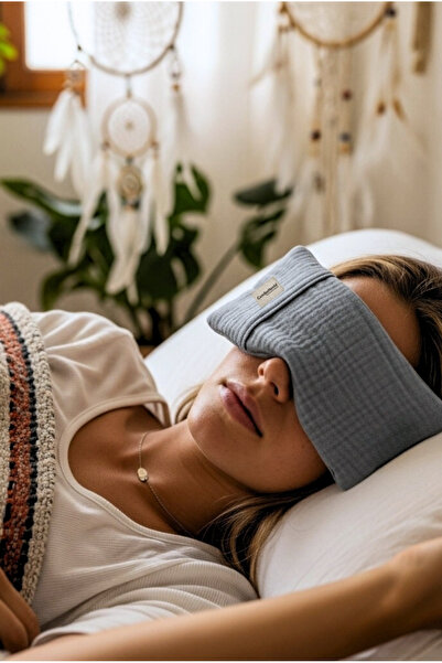 combattente exclusive products وسادة عين من الموسلين العضوي باللون الرمادي وا...