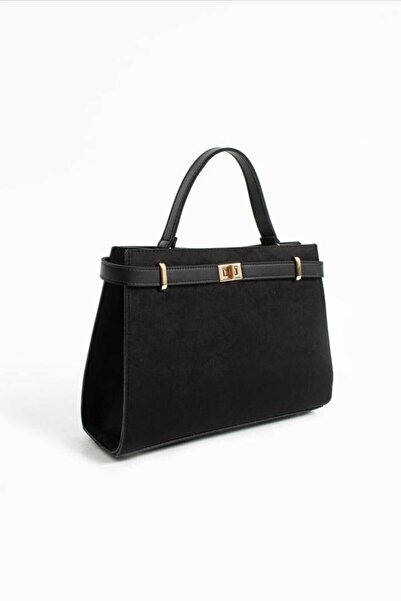 ÖZÜM TAKI Geantă de damă supradimensionată din piele intoarsa cu detaliu cure...