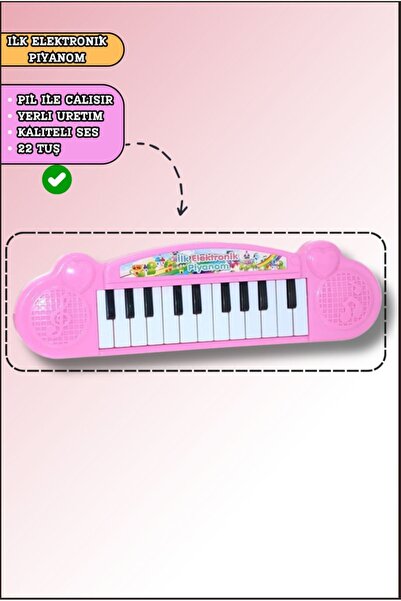Genel Markalar Ilk Elektronik Piyanom Pembe Sesli Elektronik Piyano Eğitici O...