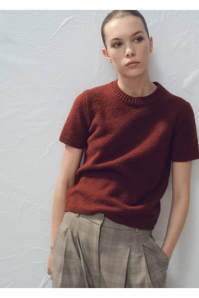 MANGO Woman Kısa kollu triko tişört