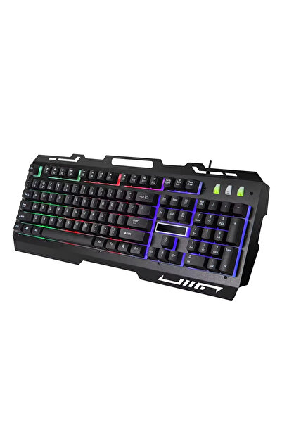 ABYZ Wired mechanical gaming keyboard compatible with laptop and desktop, ergonomic design, black