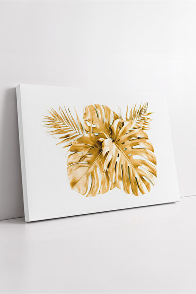 KOSS Dijital Compoziție de frunze tropicale aurii Ilustrație modernă a plante...