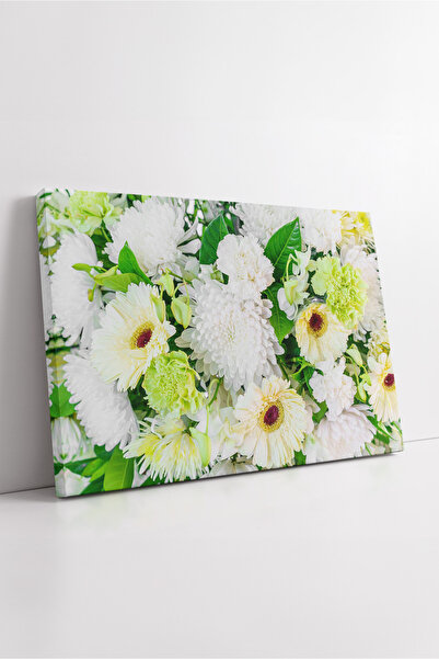 KOSS Dijital Aranjament de flori alb și verde deschis, în tonuri proaspete, p...