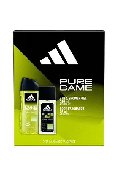 adidas Men's Gift Box Pure Gam Deodorant Spray 75 ml, Shower Gel 250 ml