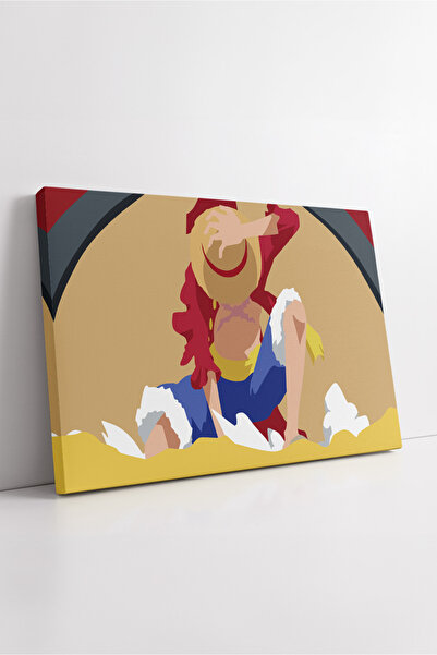 KOSS Dijital One Piece Luffy, stil minimalist, pălărie tematică, ilustrație anime colorată, pictură decorativă pe pânză pentru birou, modernă