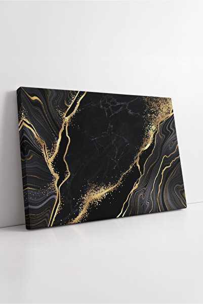 KOSS Dijital Model de marmură de aur negru, design modern, aspect texturat de...