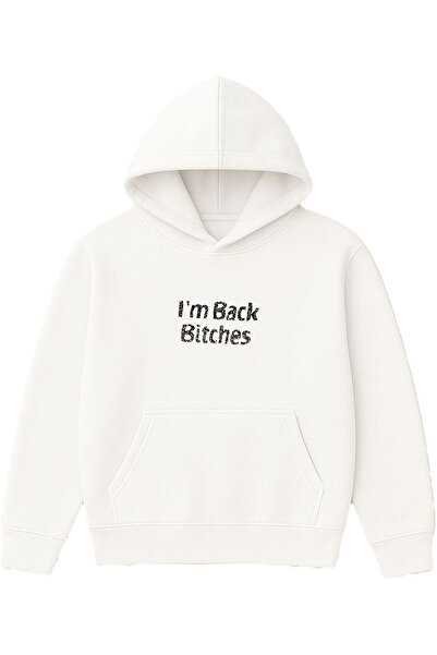 VSRN Φούτερ με κουκούλα I m Back Design, με στάμπα, σε μεγάλο μέγεθος, λευκό
