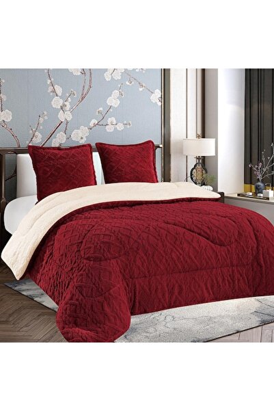 Dormy Cocolino Thick Duvet with Faux Fur, Wave V14, Burgundy, 4.5kg, 200x230 cm