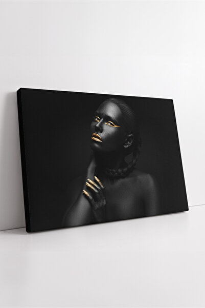 KOSS Dijital Portret negru cu detalii aurii Figura modernă a femeii, pictură ...