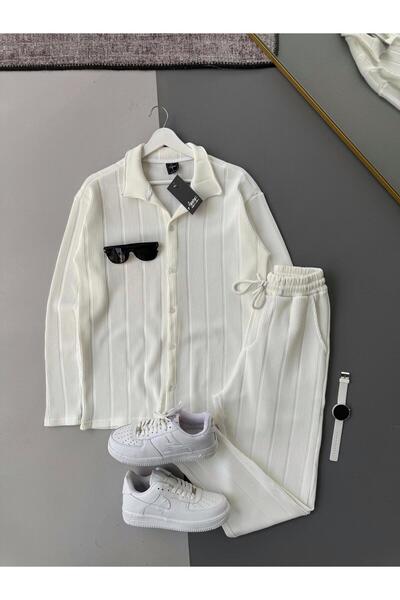 Baycombine35 Set 2 piese Reportlu: Cămașă albă otomană + Pantaloni albi