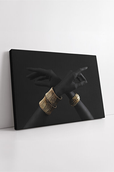 KOSS Dijital Μαύρος χρυσός καλλιτεχνικός πίνακας σε καμβά με θέμα τα χέρια με...