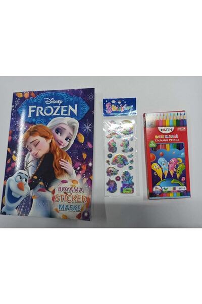 Fatih 12 Li Kuru Boya Kalemi Boyama Kitabı Ve Sticker Hediyeli Set