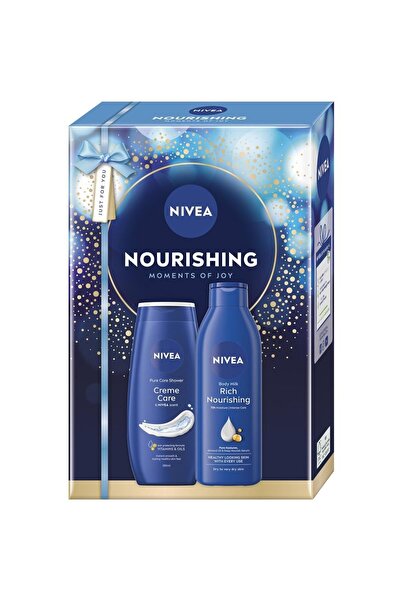 NIVEA Gift Set Women Nourishing, Body Milk 250 ml, Shower Gel Creme Care 250 ml