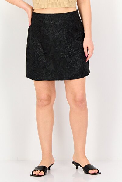MOHITO Women Textured Mini Skirt, Black