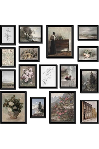 ALAYRA International مجموعة من 16 قطعة من اللوحات الجدارية المؤطرة - مطبوعات ...