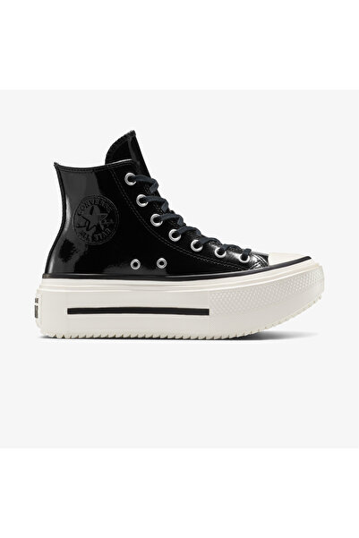 Converse Chuck Taylor All Star Lift Double Stack Platform Leather Women's Bla...