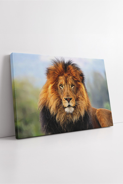 KOSS Dijital Ισχυρό πορτρέτο λιονταριού σε ζωηρά χρώματα με θέμα τη φύση, ρεα...