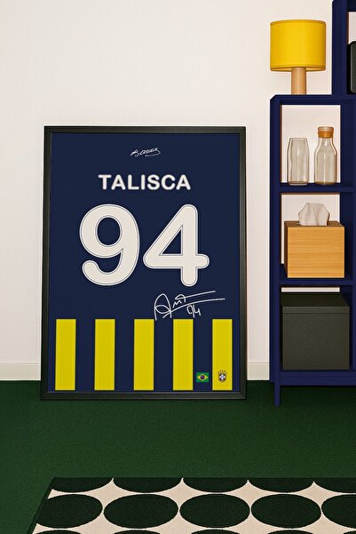 Base Concept Anderson Talisca Sarı Lacivert 94 Numara İmzalı Poster (Çerçeveli)