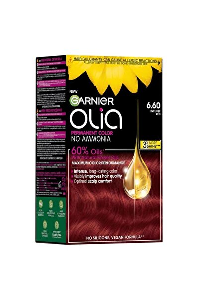 Garnier Set 2 x Permanent Hair Color Without Ammonia, 6.60 Intense Red, Olia, 112 ml