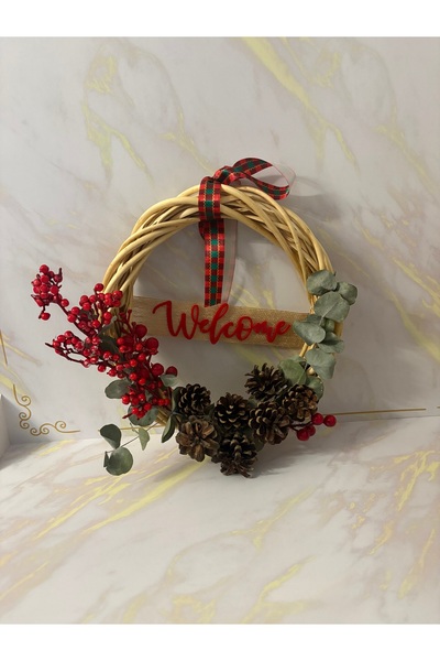 rattan Yılbaşı kapı süsü