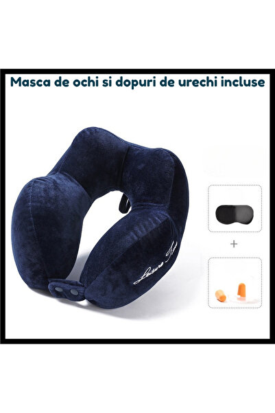 OEM Set of 2 travel neck pillows, fluffy and soft material, adjustable staple fastening system, 27x27cm