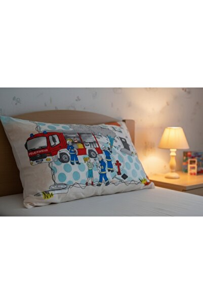 Taç Flannel Firefighter Pillowcase, 100% Cotton Hidden Zipper (Without Buckle)