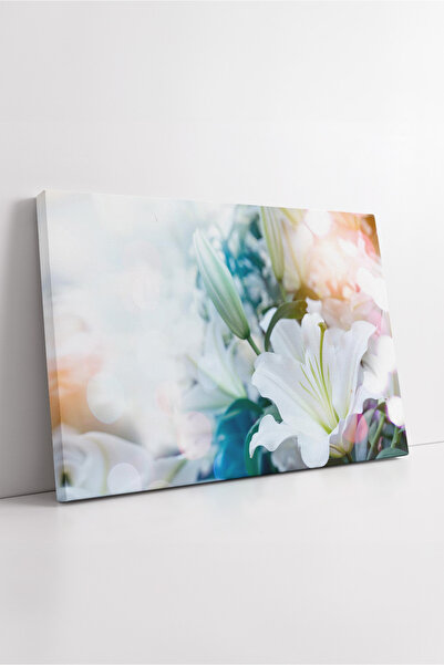 KOSS Dijital Pictură decorativă pe pânză cu flori de crin alb elegant, artă m...