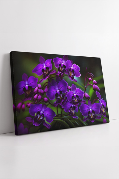 KOSS Dijital Лилави орхидеи Цветя Ярки цветове Макро детайл Платно Картина Ра...