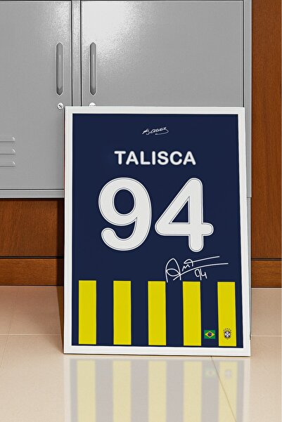 Base Concept Anderson Talisca Sarı Lacivert 94 Numara İmzalı Poster (Çerçeveli)