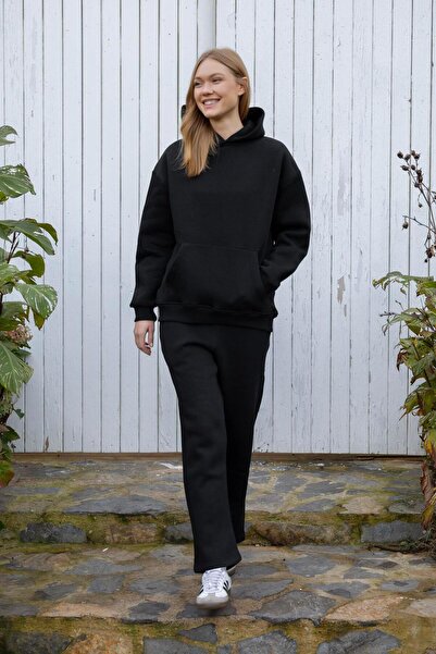 brzbraazi Hooded Unisex O Oversized Tracksuit Set with Fleece Inside - G09001...