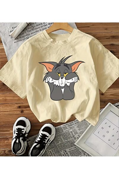 oneagılyazı تي شيرت توم وجيري» توم يحمل ثنياً على شكل إبهامه مطبوع