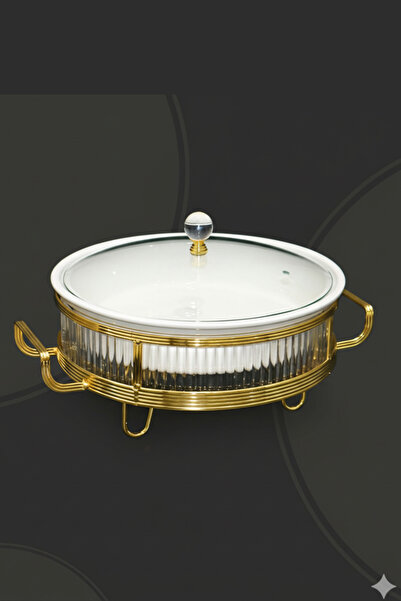 Generic Buffet warmer, round serving dish, 12 cm, with a unique and elegant design.
