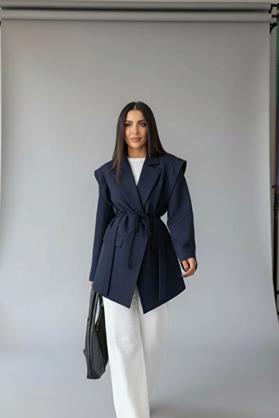 Molly Nelly Kadın Bağcık Detaylı Yan Panelli Oversize Ceket