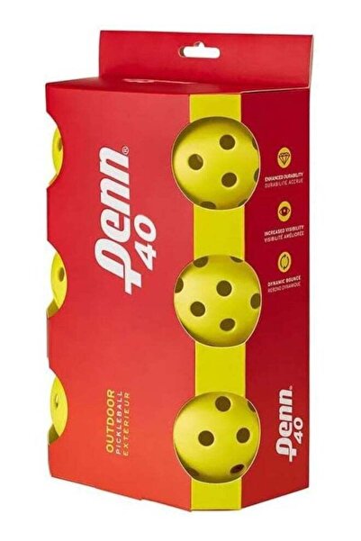 PENN 40 Outdoor Pickleball Balls, 6-Pack — Softer Feel, USAPA Approved