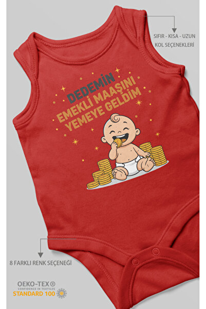 MorivoKids I Came to Eat My Grandfather's Retirement Pay Printed Baby Bodysui...