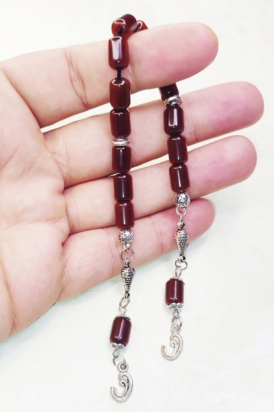 ŞAHBEY TESBİH سبحة زازة من العنبر الفاخر ذات الحبات المسطحة