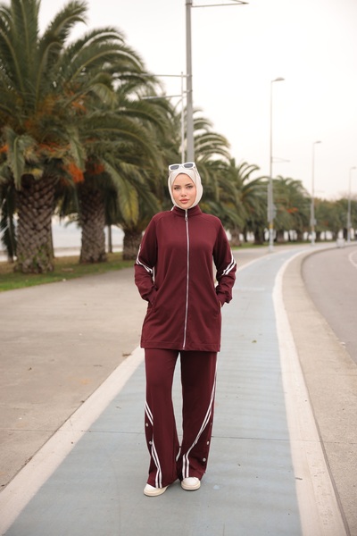 Wovi Women's Hijab Tracksuit Set with Zipper