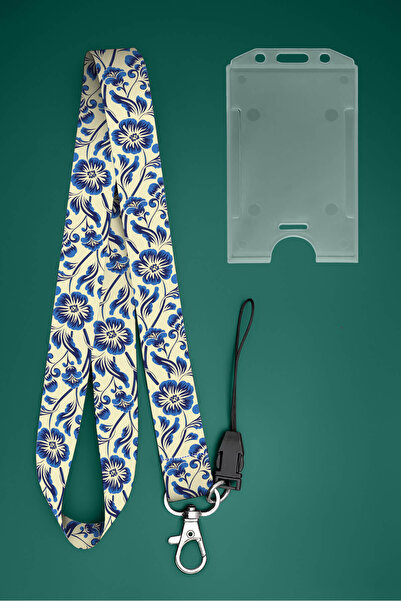 Apptakı Kır Karanfil Çiçeği Boyun İpi Boyun Askı İpi Boyun Askısı ve Kartlık ...